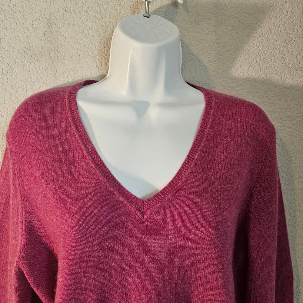 Cashmere by‎ Charter Club size lrg 2ply cashmere pink casual luxury preppy - Picture 2 of 8
